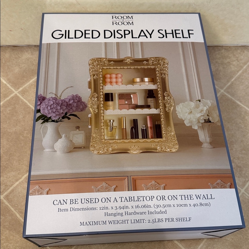 TikTok Viral Room2Room Five Below Gilded Display Shelf Gold Vanity Cabinet - Picture 16 of 16